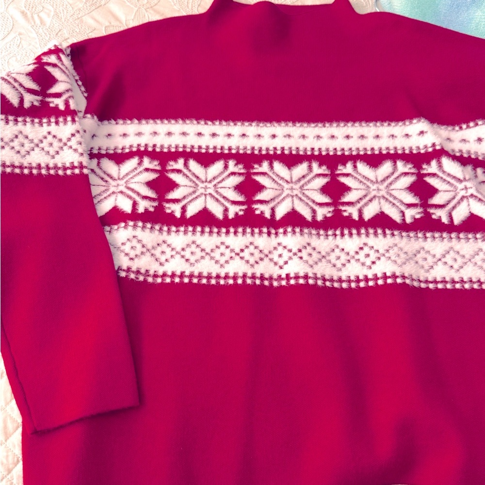 Red snowflake sweater- NWOT never worn!